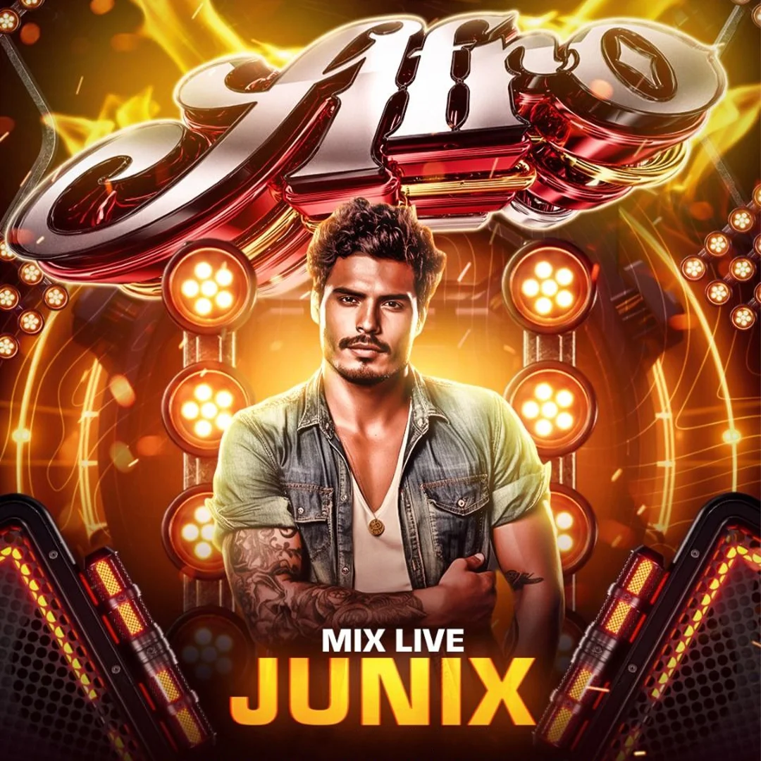 Afro Club Flyer orenge neon effects 3D text effects